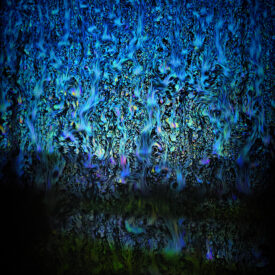 Fotografia de iridescências da película formada na bolha de sabão.